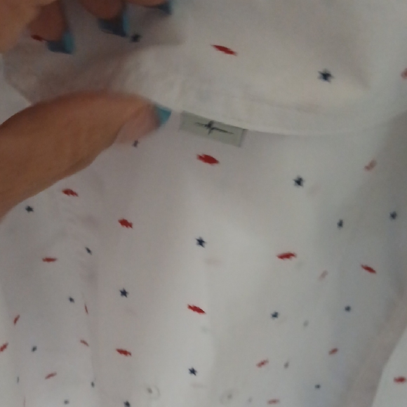 Habit White Dress Shirt with Red Accents - Picture 10 of 12
